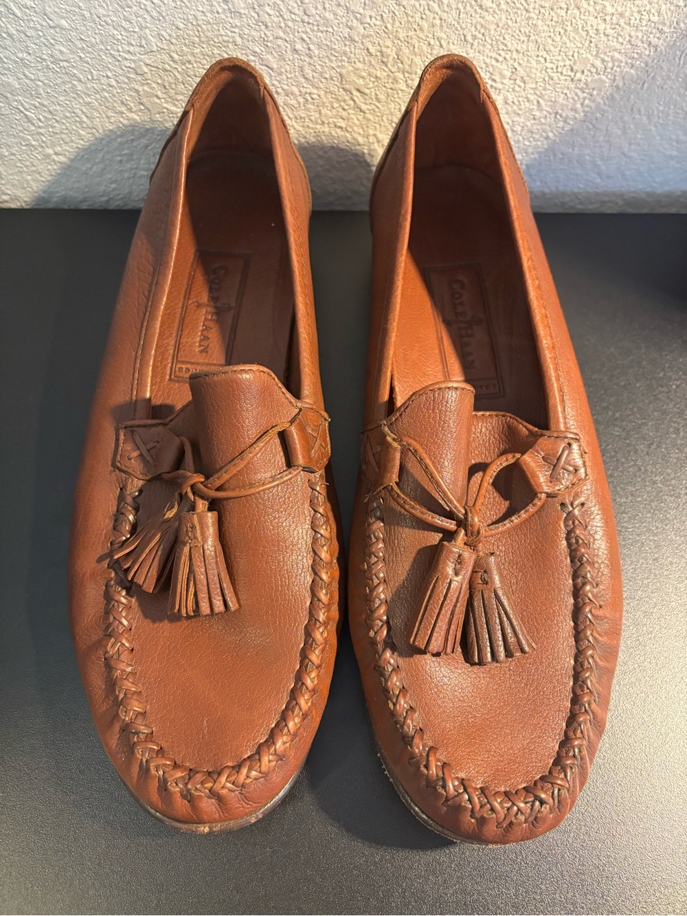 Cole Haan Brown Leather Tassel Loafers